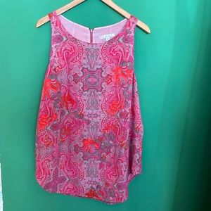 Cabi pink multi paisley tank, zipper back. XL great condition